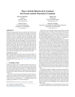 News Article Retrieval in Context for Event-centric Narrative Creation