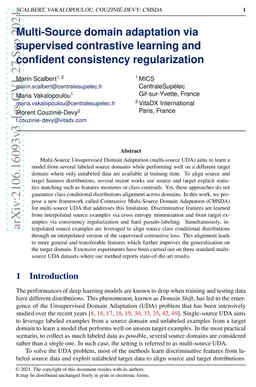 Multi-Source domain adaptation via supervised contrastive learning and
  confident consistency regularization