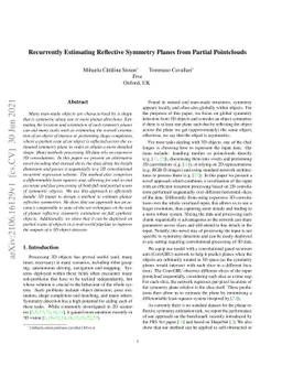 Recurrently Estimating Reflective Symmetry Planes from Partial
  Pointclouds