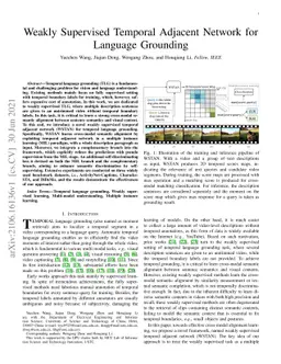 Weakly Supervised Temporal Adjacent Network for Language Grounding