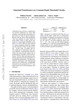 Saturated Transformers are Constant-Depth Threshold Circuits
