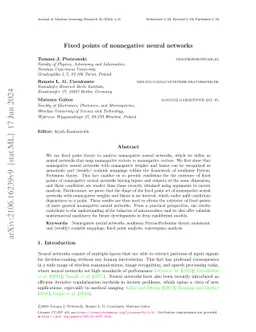 Fixed points of nonnegative neural networks