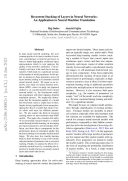 Recurrent Stacking of Layers in Neural Networks: An Application to
  Neural Machine Translation