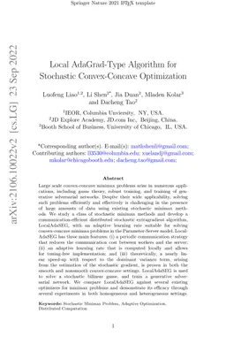 Local AdaGrad-Type Algorithm for Stochastic Convex-Concave Optimization