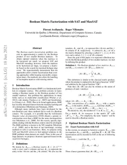 Boolean Matrix Factorization with SAT and MaxSAT