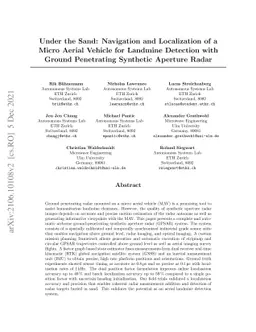 Under the Sand: Navigation and Localization of a Micro Aerial Vehicle
  for Landmine Detection with Ground Penetrating Synthetic Aperture Radar