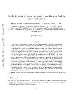 Stochastic parareal: an application of probabilistic methods to
  time-parallelisation