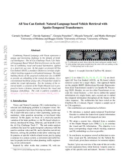 All You Can Embed: Natural Language based Vehicle Retrieval with
  Spatio-Temporal Transformers