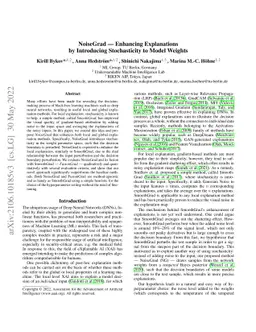 NoiseGrad: Enhancing Explanations by Introducing Stochasticity to Model
  Weights