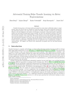 Adversarial Training Helps Transfer Learning via Better Representations