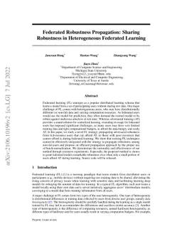 Federated Robustness Propagation: Sharing Robustness in Heterogeneous
  Federated Learning