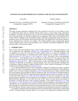 Efficient Black-Box Importance Sampling for VaR and CVaR Estimation