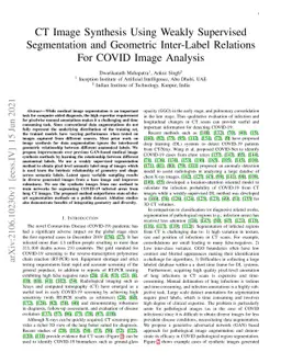 CT Image Synthesis Using Weakly Supervised Segmentation and Geometric
  Inter-Label Relations For COVID Image Analysis