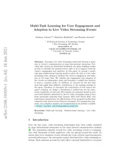 Multi-Task Learning for User Engagement and Adoption in Live Video
  Streaming Events