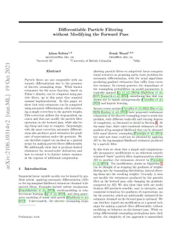 Differentiable Particle Filtering without Modifying the Forward Pass