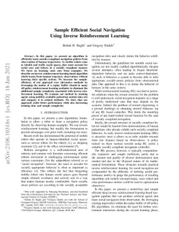 Sample Efficient Social Navigation Using Inverse Reinforcement Learning