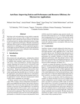 AutoTune: Improving End-to-end Performance and Resource Efficiency for
  Microservice Applications