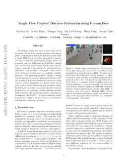 Single View Physical Distance Estimation using Human Pose