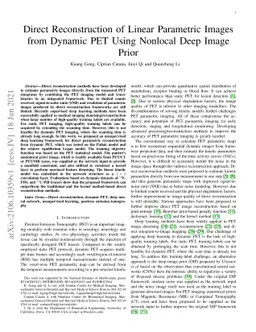 Direct Reconstruction of Linear Parametric Images from Dynamic PET Using
  Nonlocal Deep Image Prior