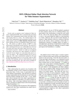 MSN: Efficient Online Mask Selection Network for Video Instance
  Segmentation
