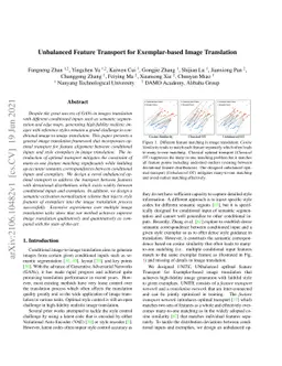 Unbalanced Feature Transport for Exemplar-based Image Translation
