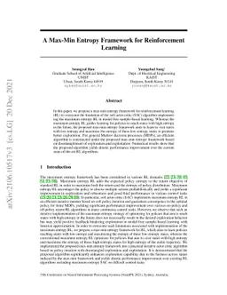 A Max-Min Entropy Framework for Reinforcement Learning