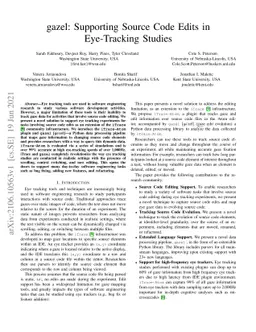 gazel: Supporting Source Code Edits in Eye-Tracking Studies