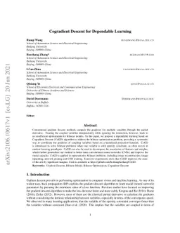Cogradient Descent for Dependable Learning