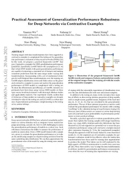 Practical Assessment of Generalization Performance Robustness for Deep
  Networks via Contrastive Examples