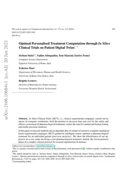 Optimal personalised treatment computation through in silico clinical
  trials on patient digital twins