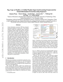 Tag, Copy or Predict: A Unified Weakly-Supervised Learning Framework for
  Visual Information Extraction using Sequences