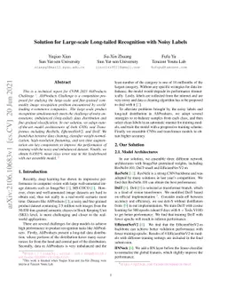 Solution for Large-scale Long-tailed Recognition with Noisy Labels