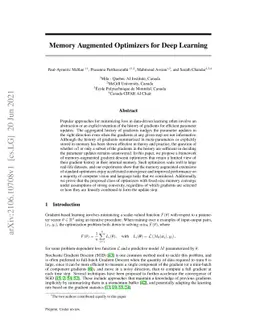 Memory Augmented Optimizers for Deep Learning