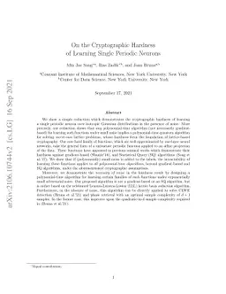 On the Cryptographic Hardness of Learning Single Periodic Neurons