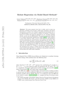 Robust Regression via Model Based Methods