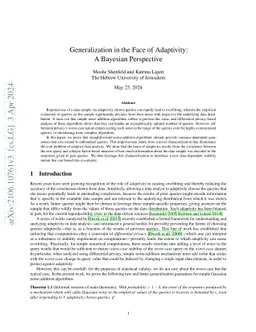 Generalization in the Face of Adaptivity: A Bayesian Perspective