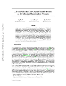 Adversarial Attack on Graph Neural Networks as An Influence Maximization
  Problem