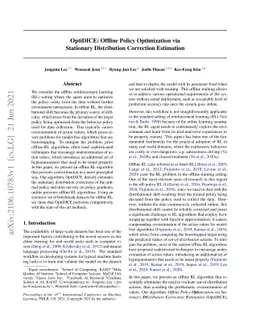 OptiDICE: Offline Policy Optimization via Stationary Distribution
  Correction Estimation