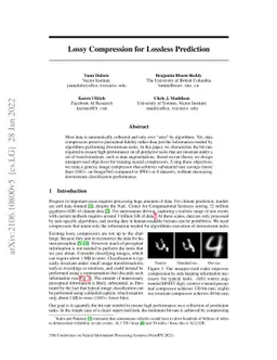 Lossy Compression for Lossless Prediction
