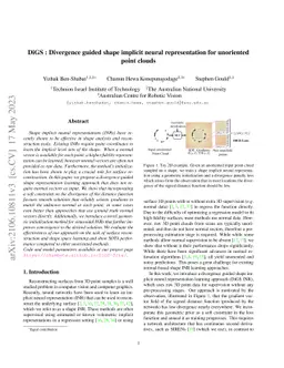 DiGS : Divergence guided shape implicit neural representation for
  unoriented point clouds