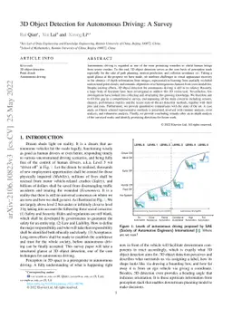 3D Object Detection for Autonomous Driving: A Survey