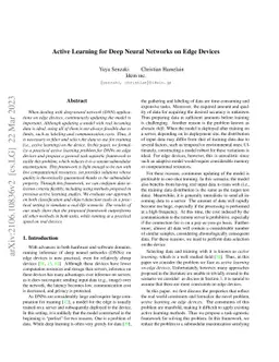 Active Learning for Deep Neural Networks on Edge Devices