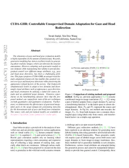 CUDA-GHR: Controllable Unsupervised Domain Adaptation for Gaze and Head
  Redirection