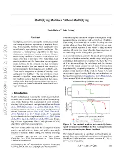 Multiplying Matrices Without Multiplying