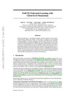 FedCM: Federated Learning with Client-level Momentum