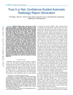 Trust It or Not: Confidence-Guided Automatic Radiology Report Generation