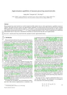 Approximation capabilities of measure-preserving neural networks