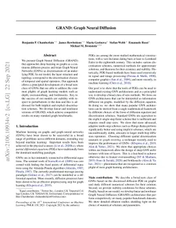 GRAND: Graph Neural Diffusion