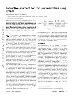 Extractive approach for text summarisation using graphs