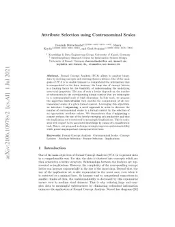 Attribute Selection using Contranominal Scales